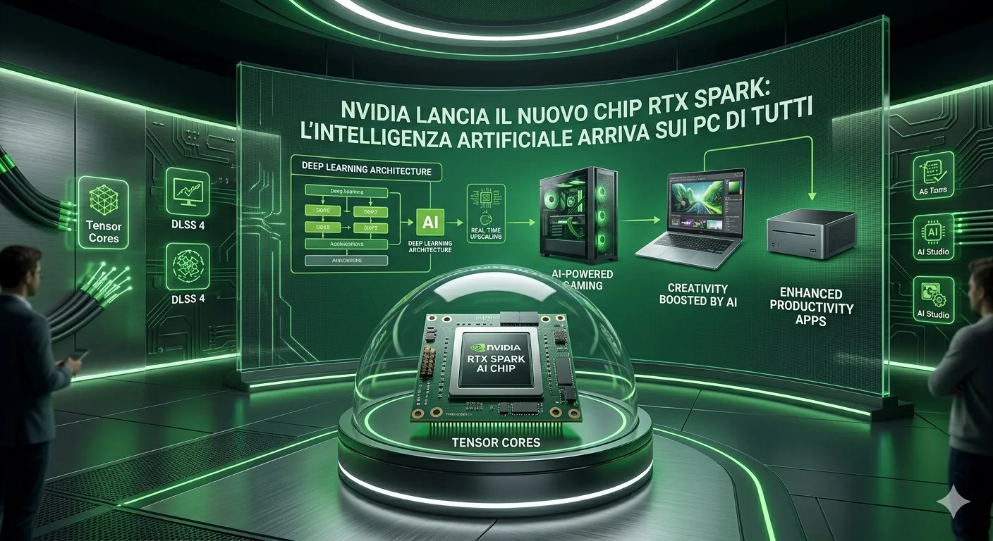 Nvidia lancia il nuovo chip RTX Spark: l’intelligenza artificiale arriva sui PC di tutti