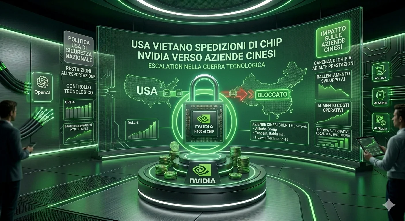USA vietano le spedizioni di chip Nvidia verso aziende cinesi: escalation nella guerra tecnologica