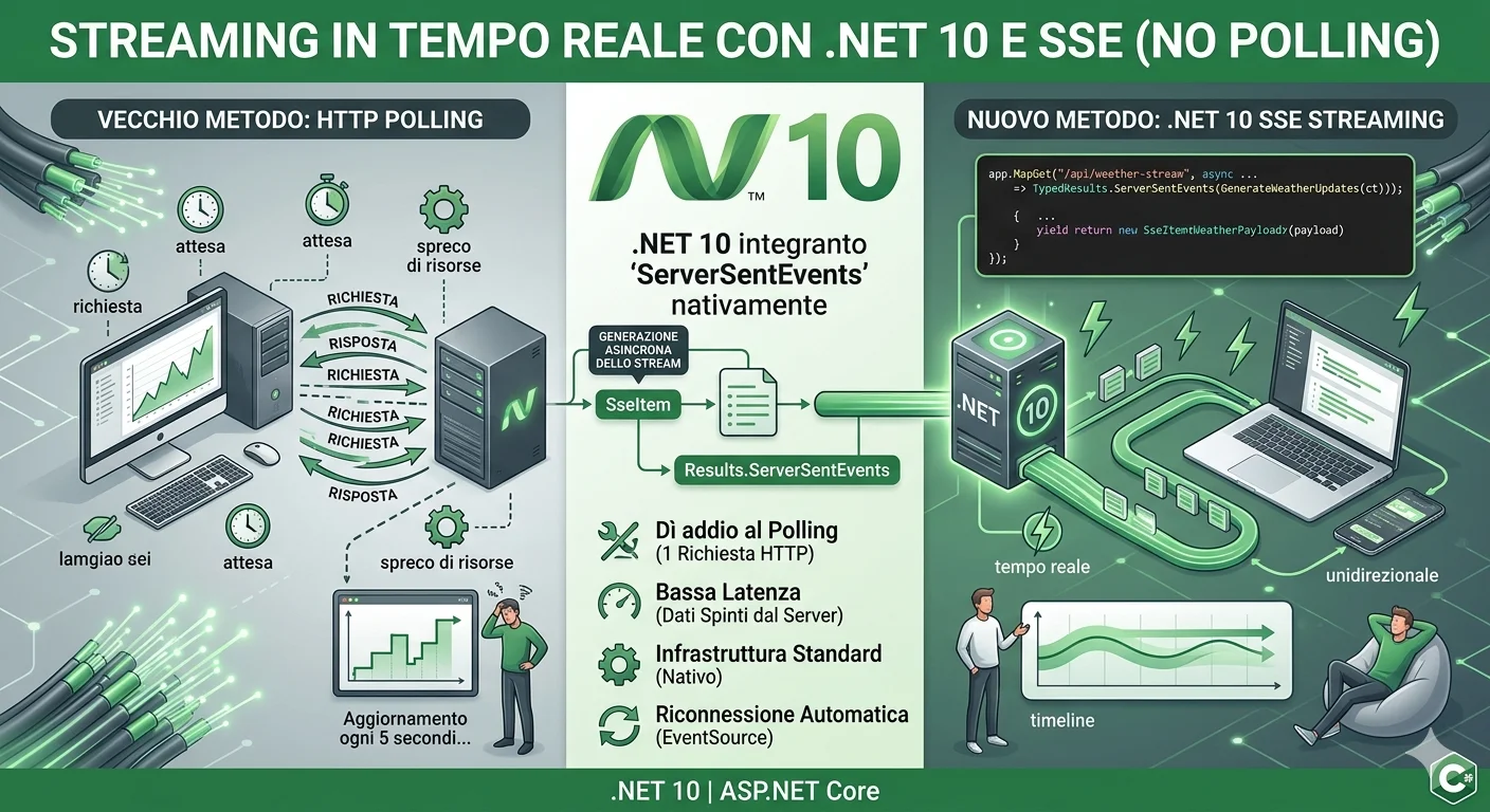Real-Time Streaming in .NET 10: Dì Addio al Polling con le Server-Sent Events (SSE)