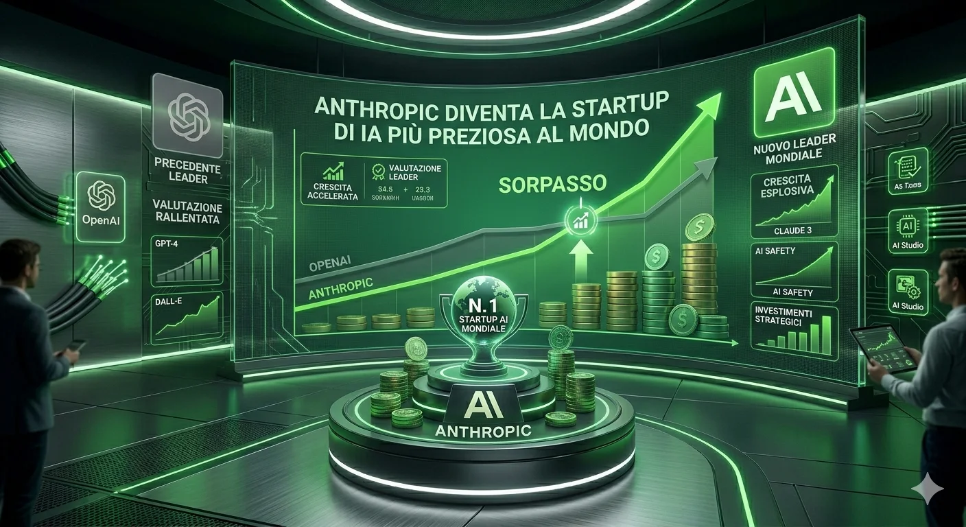 Anthropic supera OpenAI e diventa la startup di intelligenza artificiale più preziosa al mondo